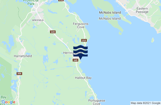 Watleys Cove, Canadaの潮見表地図