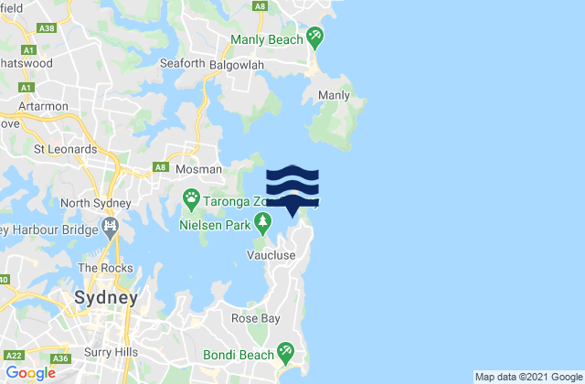 Watsons Bay, Australiaの潮見表地図