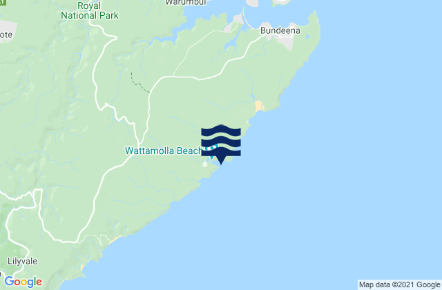Wattamolla Beach, Australiaの潮見表地図