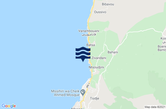 Wela, Comorosの潮見表地図