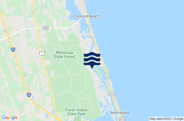 Welaka, United Statesの潮見表地図