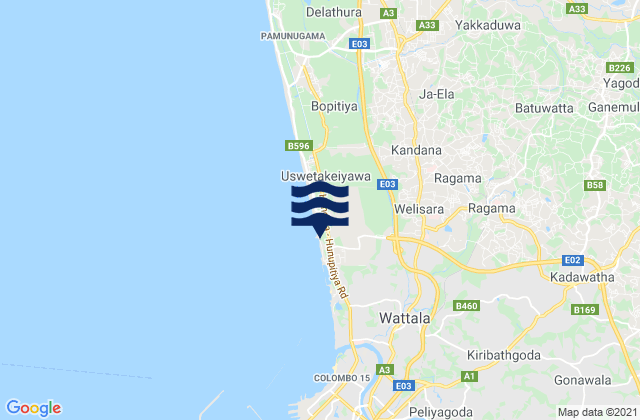 Welisara, Sri Lankaの潮見表地図