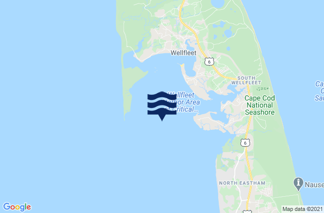 Wellfleet Harbor, United Statesの潮見表地図