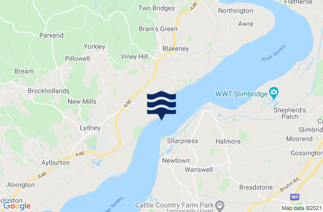 Wellhouse Rock, United Kingdomの潮見表地図