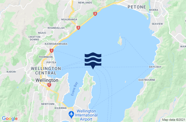 Wellington Harbour, New Zealandの潮見表地図