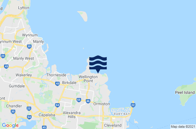 Wellington Point, Australiaの潮見表地図