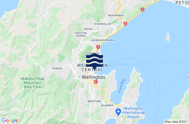 Wellington, New Zealandの潮見表地図