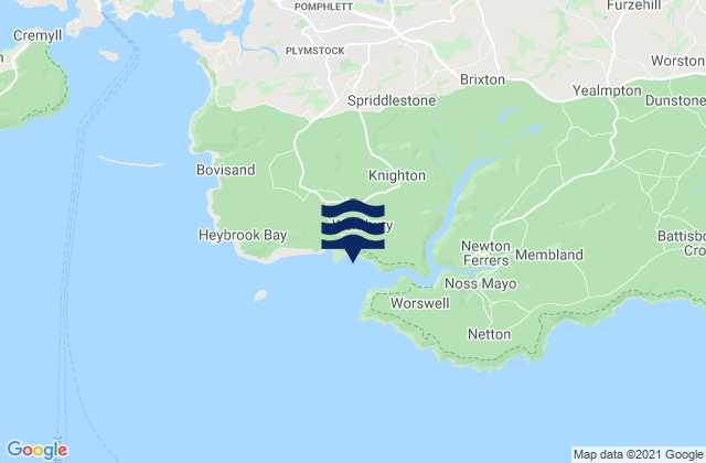 Wembury, United Kingdomの潮見表地図