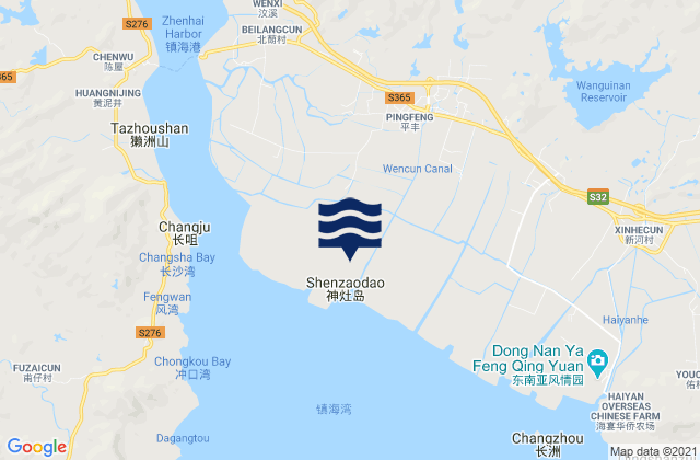 Wencun, Chinaの潮見表地図