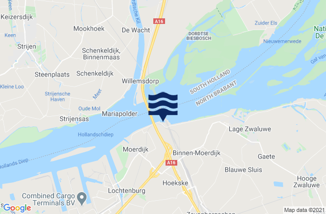 Werkendam, Netherlandsの潮見表地図