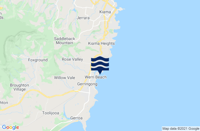 Werri Point, Australiaの潮見表地図