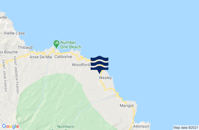 Wesley, Dominicaの潮見表地図