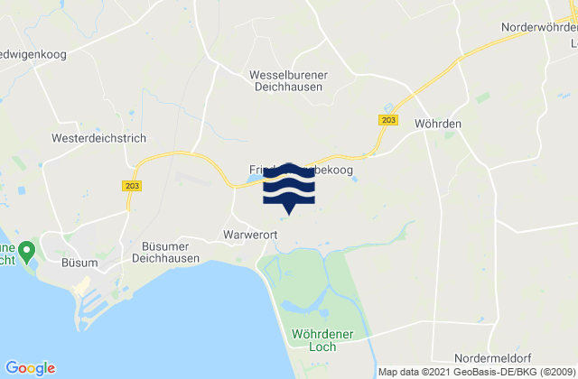 Wesselburener Deichhausen, Germanyの潮見表地図