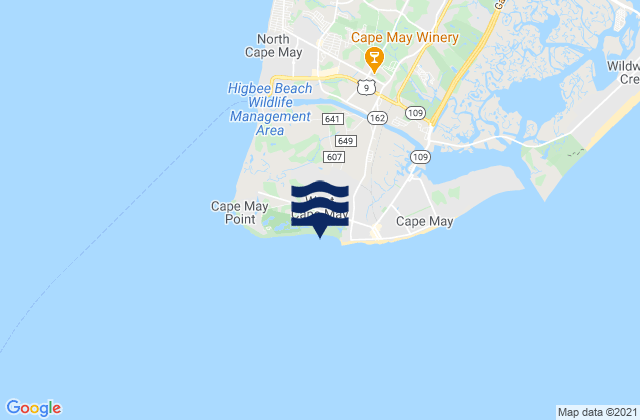 West Cape May, United Statesの潮見表地図