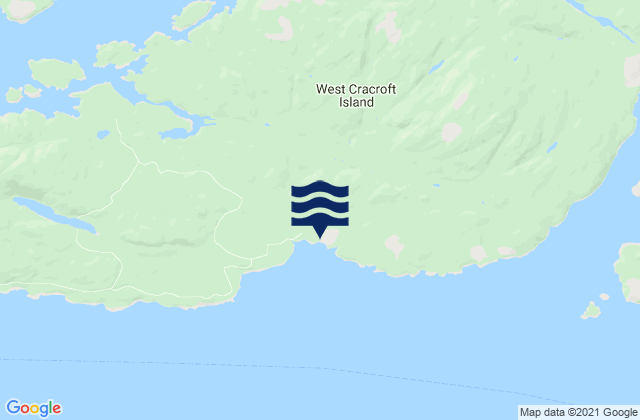 West Cracroft Island, Canadaの潮見表地図
