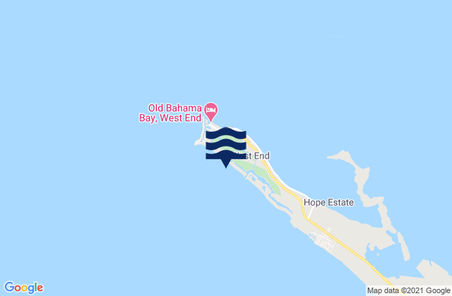 West End, Bahamasの潮見表地図