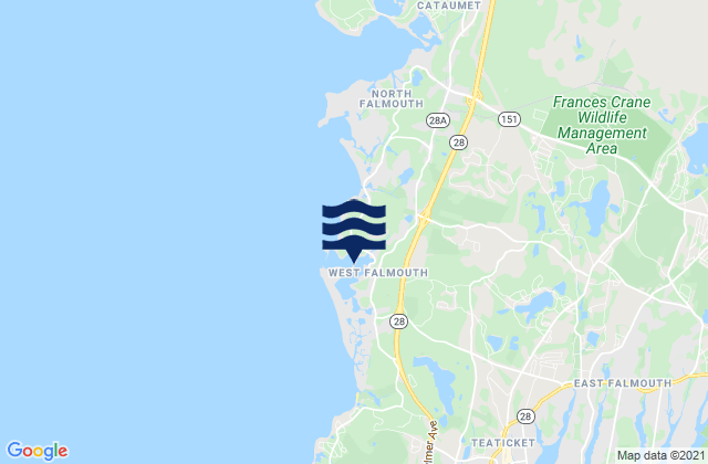 West Falmouth Harbor, United Statesの潮見表地図