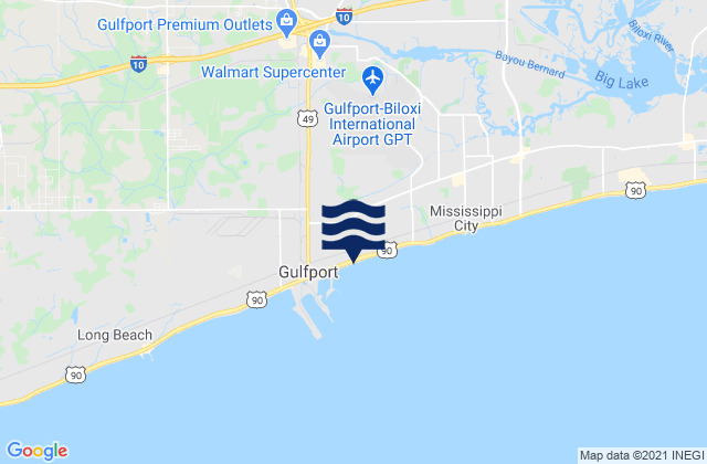 West Gulfport, United Statesの潮見表地図