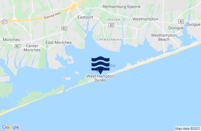 West Hampton Dunes, United Statesの潮見表地図