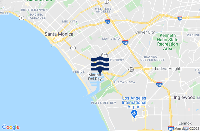 West Hollywood, United Statesの潮見表地図