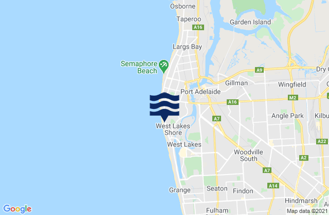 West Lakes Shore, Australiaの潮見表地図