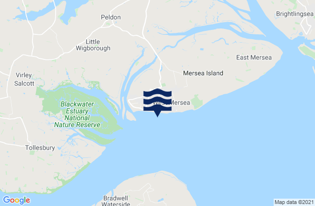 West Mersea, United Kingdomの潮見表地図