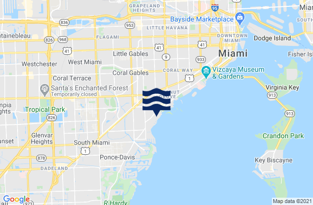 West Miami, United Statesの潮見表地図