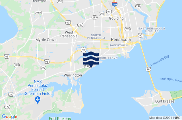 West Pensacola, United Statesの潮見表地図