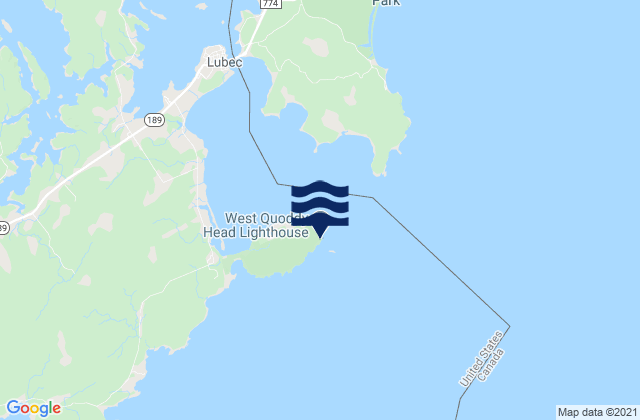 West Quoddy Head, Canadaの潮見表地図