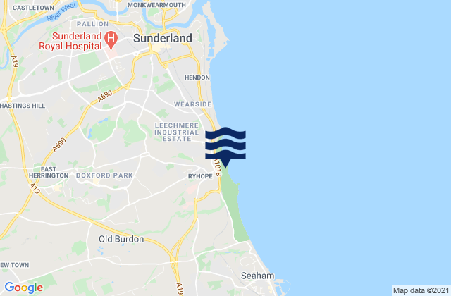 West Rainton, United Kingdomの潮見表地図