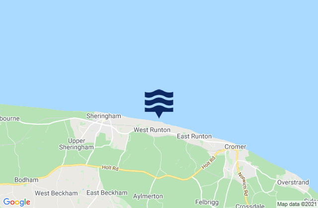 West Runton Beach, United Kingdomの潮見表地図