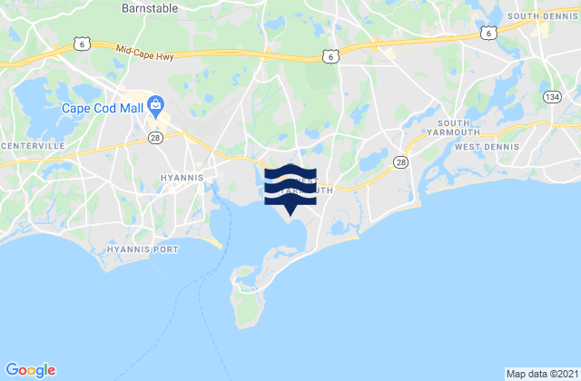 West Yarmouth, United Statesの潮見表地図
