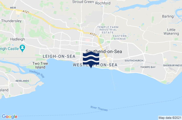 Westcliff-on-Sea, United Kingdomの潮見表地図