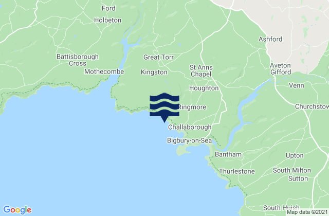 Westcombe Beach, United Kingdomの潮見表地図