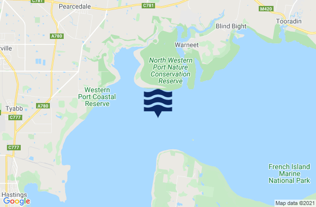 Westernport, Australiaの潮見表地図