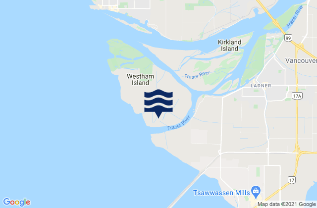 Westham Island, Canadaの潮見表地図