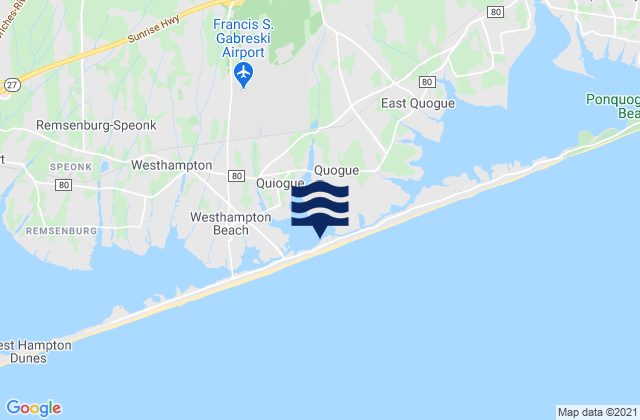 Westhampton Beach, United Statesの潮見表地図