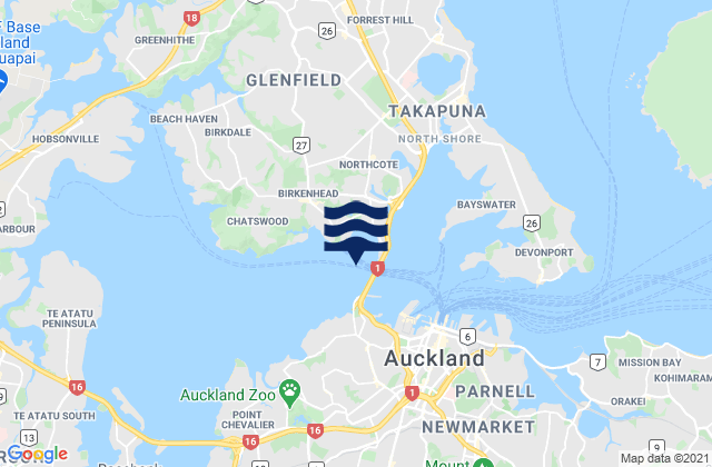 Westhaven, New Zealandの潮見表地図