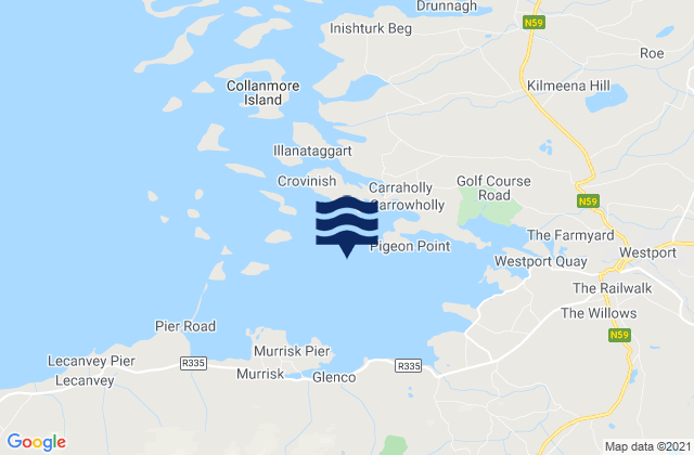 Westport Bay, Irelandの潮見表地図
