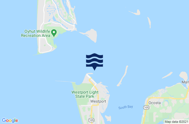 Westport channel 0.4 mile NE of, United Statesの潮見表地図
