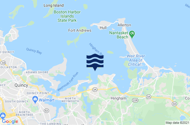 Weymouth Back River, United Statesの潮見表地図