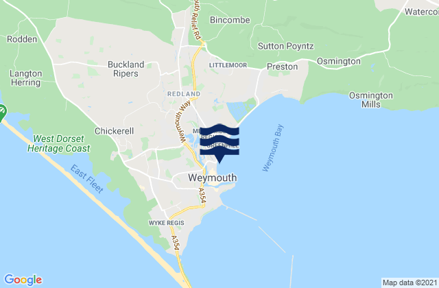 Weymouth Beach, United Kingdomの潮見表地図