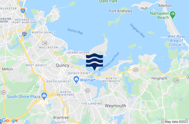 Weymouth Fore River, United Statesの潮見表地図