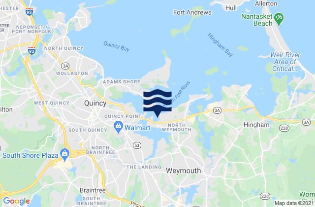 Weymouth, United Statesの潮見表地図