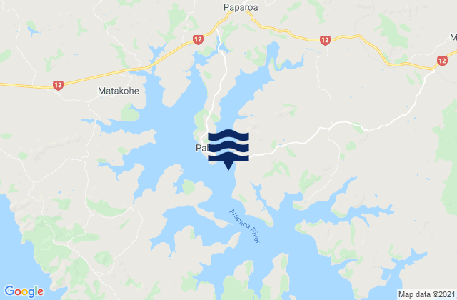 Whakapirau, New Zealandの潮見表地図