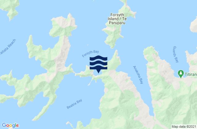 Whakatahuri, New Zealandの潮見表地図