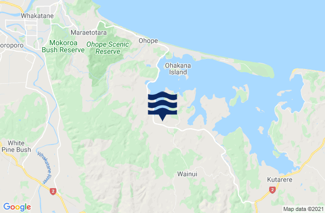 Whakatane District, New Zealandの潮見表地図