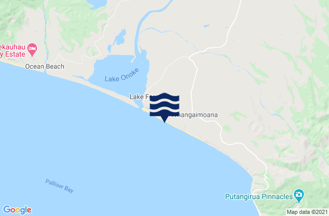 Whangaimoana Beach, New Zealandの潮見表地図