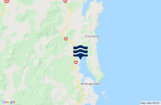 Whangamata Harbour, New Zealandの潮見表地図