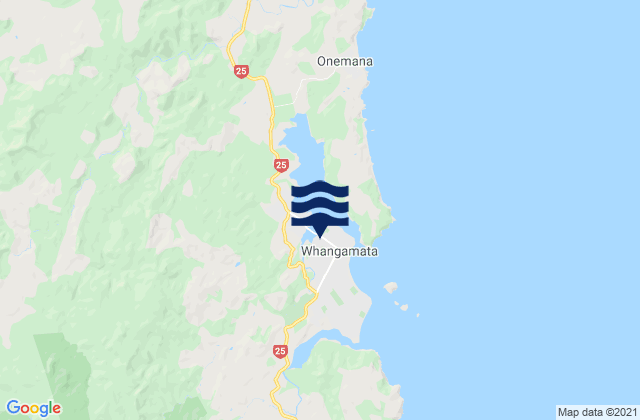 Whangamata, New Zealandの潮見表地図
